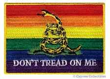 RAINBOW GADSDEN FLAG EMBROIDERED PATCH GAY RIGHTS LESBIAN LGBT PRIDE iron-on NEW picture