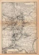 1912 Antique Louisville and Nashville Railroad Map Vintage L&N Railway Map 1573 picture
