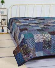 Patchwork Indian Handmade Kantha Vintage Quilt Throw Cotton Bedspread Blanket picture