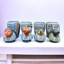Antique Canopic Jar Ancient Egypt unique Hieroglyph Pharaonic Egyptian Rare BC picture