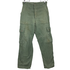 Vintage Us Military 13 Star Cargo Trousers Size 30 X  28 Button Fly Green 50s picture