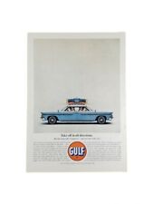 1963 GULF OIL CORP Print Ad Original Vintage Full Color Art Gas & Oli picture