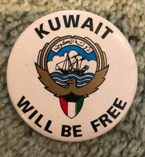 Kuwait Will Be Free Desert Storm Collectible 2” Button picture