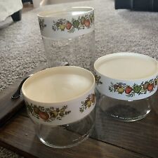 Vintage Pyrex Ware Stack Store N’ See Canister Set Spice of Life Pattern 3 Piece picture