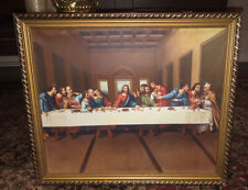 Antique / Vintage Framed Religious Print of The Last Supper 26x 23 picture