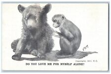 V. Colby Artist Signed Postcard Do You Love Me For Myself Alone Animals c1910's picture