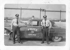 1950s Snapshot Photo Chicago PD African American Black Cops Patrol Car 151 CPD picture