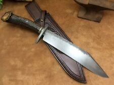 Custom Hand-forged || Carbon Steel 5160 || Seax Knife || 16-in with Sheath picture
