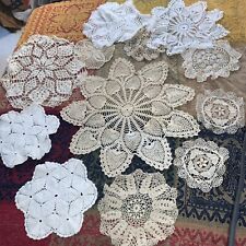 Lot Of  12 Doilies Various Sizes And Colors. All Clean And In Nice Condition picture