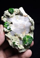 Fabulous Green Demantoid Garnet Crystals on Agate Matrix picture