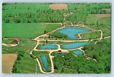 c1950's Aerial View Glacier Springs Trout Farm Ponds Plymouth Wisconsin Postcard picture