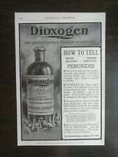 Vintage 1907 Dioxogen Hydrogen Peroxide Oakland Chemical Full Page Original Ad picture
