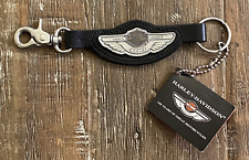 Vintage NOS Harley-Davidson 100th Anniversary Fob Leather Keychain Pewter 2003 picture