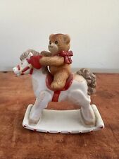 Enesco Lucy Rigg Lucy & Me Rocking Horse Teddy Bear Figurine 1980 picture