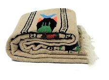 Mexican Yoga Blanket Fish Style Beige Tan Serape Native Tapestry Falsa Throw XL picture