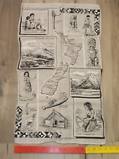 Vtg. Wall Art New Zealand HEI Tiki Mt. Ngauruhoe Linen Decorative Souvenir 16x28 picture