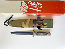 Gerber 05772 Guardian II Camo Fixed Blade Knife Armorhide Handle Sheath Vintage picture