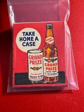 MATCHBOOK - DRINK GRAND PRIZE LAGER BEER - AGED FOR MONTHS - UNSTRUCK picture