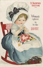 Clapsaddle Valentine's Day Postcard Suffrage Series 106 Woman's Sphere Home picture
