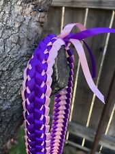 Pink & Purple Ribbon Double Ribbon Graduation Lei (Custom orders available) picture