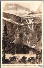 1930s GLACIER NATIONAL PARK RPPC Postcard Grinnell Lake & Glacier /Hileman Photo picture