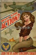 WW2 Picture Photo Join the US Army Air Corps today Vintage Print Pinup Girl 2522 picture
