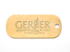 Vintage 1980s Gerber Knife Brass Japan Import Tag Key Chain Fob Dog Tag picture