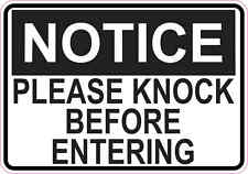 5 x 3.5 Notice Please Knock Before Entering Magnet Magnetic Signs Magnets Sign picture
