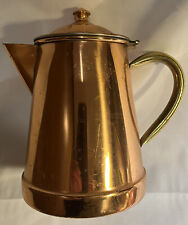 Tagus R97 Copper Coffee Tea Pot and Lid Brass Handle Portugal Vintage picture