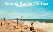 Cape Cod Massachusetts MA surf fishing Postcard picture