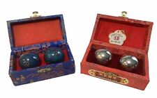 Lot of (2) Musical Baoding Balls Health Stress In Decorative Boxes Vintage China picture