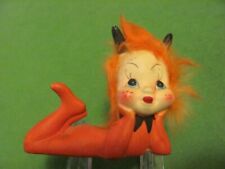 Vintage Alien Figurine Orange Hair Martian Pixie Imp 60s Norleans Japan Antennas picture