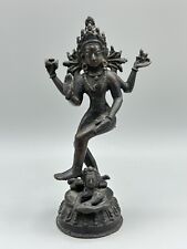 Old Nepal Tibet Buddhist Bronze Four-Armed Dancing Goddess Tara Statue 6in