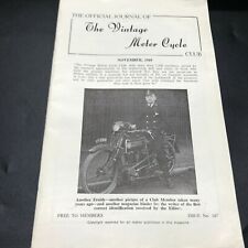 THE OFFICIAL JOURNAL THE VINTAGE MOTORCYCLE CLUB MAGAZINE NOVEMBER 1969 ZENITH picture