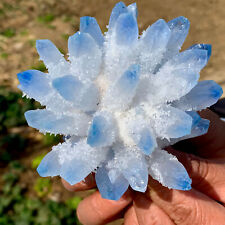 336g New Find sky blue Phantom Quartz Crystal Cluster Mineral Specimen Healing picture