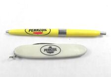 VINTAGE PENNZOIL BALLPOINT PEN AND A 2 BLADE POCKET KNIFE USED SOLD TOGETHER  picture