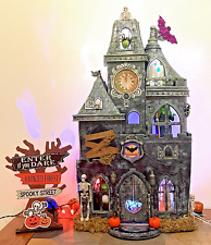 Halloween Haunted House Dollhouse Large Handpainted Spooky Upcycle Decor Art picture