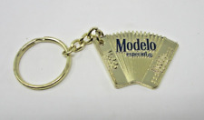 MODELO Especial Keychain beer gold tone accordion Mexican Lager RARE metal key picture