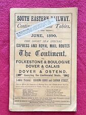 1890 SOUTH EASTERN RAILWAY TIMES TABLES BOOKLET w/ RWY MAPS of ENGLAND & EUROPE picture