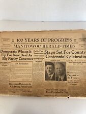 MANITOWOC Herald Times WISCONSIN Newspaper June 23, 1936 BIG Centennial Edition picture