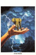 Postcard Elephants Hand Schimmel Environmental Surrealism Animals Mother Earth picture
