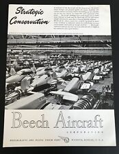 Beechcraft AT-10 2 Engine Plywood Trainers being Assembled  1942 early  WWII Ad picture