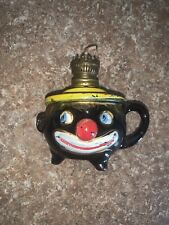 Vtg Thames Redware Teapot Clown Face Antique w/metal handle picture