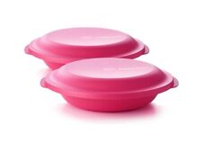 Tupperware Aloha Double Plate 2Pc Pink New picture