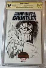Infinity Gauntlet #1 CBCS 9.8 Signed and Sketched By Alan Davis and Mark Farmer picture