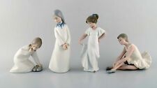 Lladro, Nao and Rex, Spain. Four porcelain figurines of young girls. 1970/80's.  picture