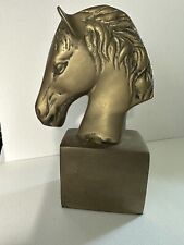 Vintage Brass Horse Head Sculpture Bookend One Only 2.5 Lbs picture