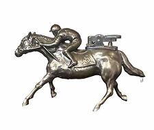 VINTAGE PENCO JAPAN HEAVY HORSE RACING JOCKEY TABLE LIGHTER  picture