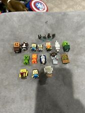 Mine Craft Collectible Mini Figures Minecart Series Lot Of 17 picture
