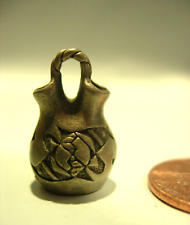 vintage Alaska eskimo Miniature Pewter Figurine vase pot american indian 3/4